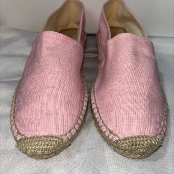 Crew Made-in-Spain Espadrille Flats in Linen Size Pink